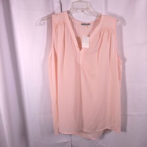 NWT Pleione Womens Medium Pink V-Neck Sleevelss Pajama Top Blouse